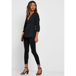 Topshop black ultra high rise Joni jean with uneven hem size 30- skinny